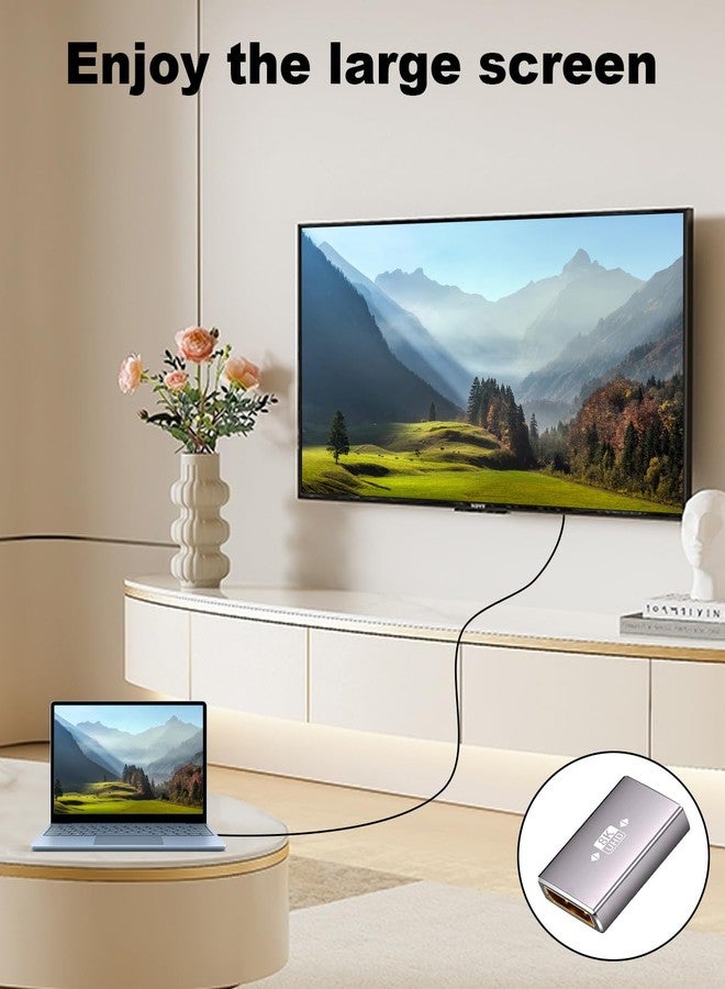 دوتك محول Duttek DisplayPort إلى DisplayPort 2.1، محول DisplayPort أنثى إلى أنثى بدقة 8K، محول تمديد لأجهزة التلفزيون عالية الدقة، والشاشات، وأجهزة الكمبيوتر المحمولة، وأجهزة العرض، أسود (محول DP إلى DP)، عبوة من قطعتين - Image 3