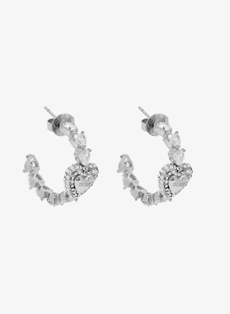 جس أقراط دائرية مرصعة بالقلوب