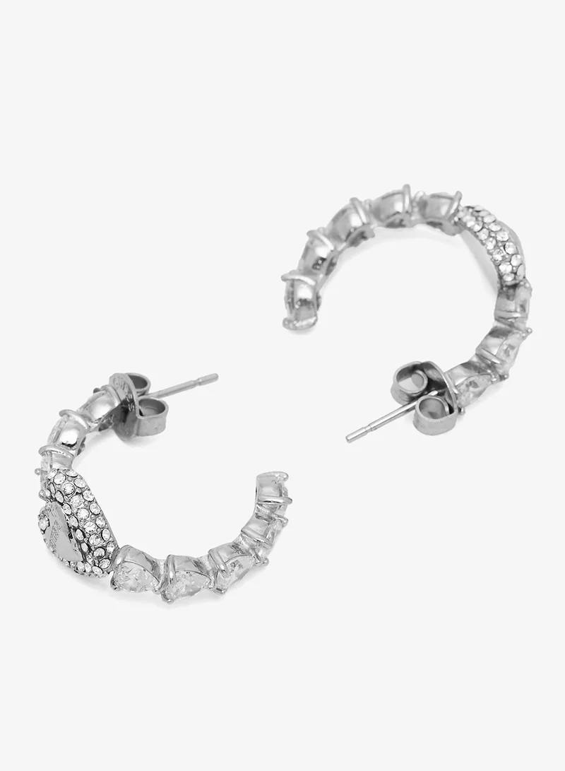 جس أقراط دائرية مرصعة بالقلوب