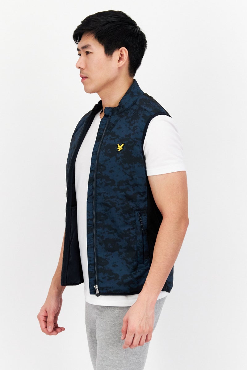 Lyle & Scott Men Brand Logo Vest Jacket, Blue - Image 4
