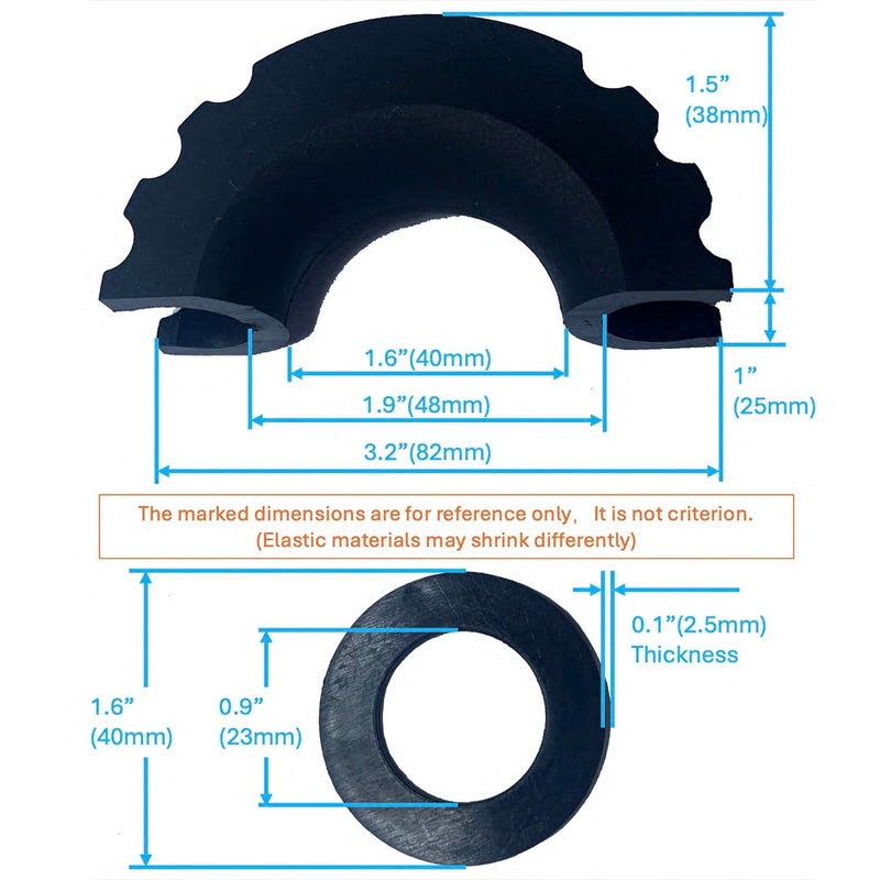 Acando Store Pack of 2 D-Ring Shackle Isolators with 8 Pieces Washer for 0.75 inch Shackle Gear Design D-Ring Isolators Fits Standard 3/4" Shackle Protect Shackle & Bumper Reduce Rattling (Black) - Image 2