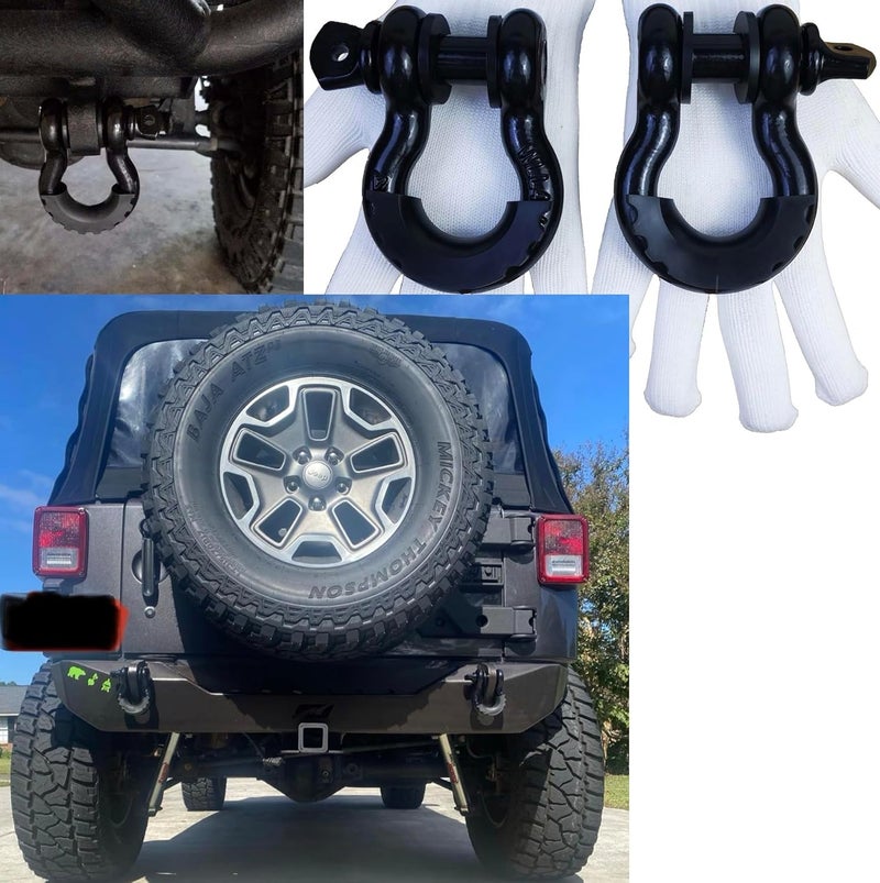 Acando Store Pack of 2 D-Ring Shackle Isolators with 8 Pieces Washer for 0.75 inch Shackle Gear Design D-Ring Isolators Fits Standard 3/4" Shackle Protect Shackle & Bumper Reduce Rattling (Black) - Image 3