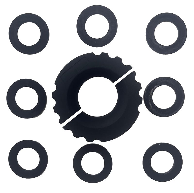 Acando Store Pack of 2 D-Ring Shackle Isolators with 8 Pieces Washer for 0.75 inch Shackle Gear Design D-Ring Isolators Fits Standard 3/4" Shackle Protect Shackle & Bumper Reduce Rattling (Black) - Image 1