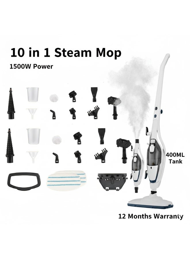 DSP 10-in-1 Multi-Purpose Steam Mop, 1500W, with 400ml Water Tank, Foldable Handle, and Separate Handpiece for Cleaning Floors, Carpets, Glass, and Clothes – 12-Month Warranty - Image 2