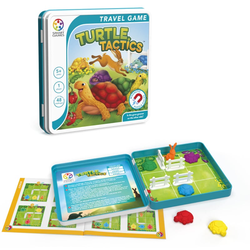 SmartGames Turtle Tactics Metal Box Travel Game with 48 Challenges for Ages 5 - Adult - Image 1
