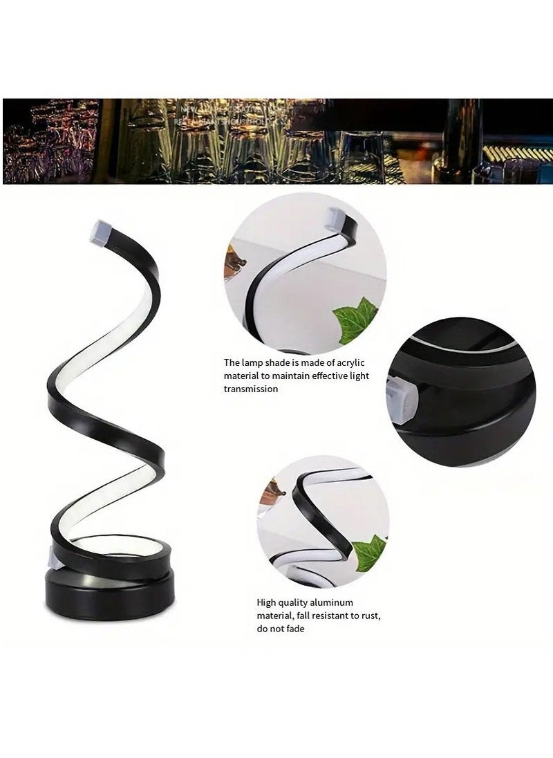 Captaintech - Baity Spiral Cordless Table Lamp,USB Rechargeable Desk Lamp, 3-Way Modes & Dimmable LED Touch Lamp, Portable Metal Lamps for Bedroom Restaurant Living Room - Image 1