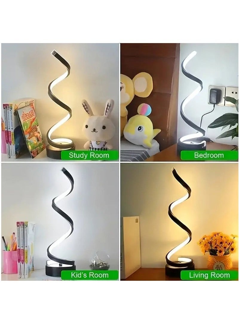 Captaintech - Baity Spiral Cordless Table Lamp,USB Rechargeable Desk Lamp, 3-Way Modes & Dimmable LED Touch Lamp, Portable Metal Lamps for Bedroom Restaurant Living Room - Image 1