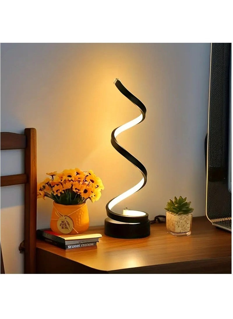 Captaintech - Baity Spiral Cordless Table Lamp,USB Rechargeable Desk Lamp, 3-Way Modes & Dimmable LED Touch Lamp, Portable Metal Lamps for Bedroom Restaurant Living Room - Image 1
