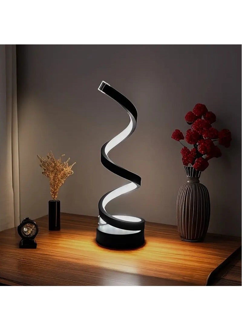 Captaintech - Baity Spiral Cordless Table Lamp,USB Rechargeable Desk Lamp, 3-Way Modes & Dimmable LED Touch Lamp, Portable Metal Lamps for Bedroom Restaurant Living Room - Image 1