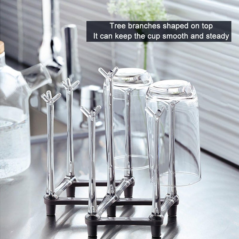 Marbrasse Retractable Cup Drying Rack, Drinking Glass and Sports Bottle Drainer Stand, Plastic Bag Dryer with Non-Slip Bottom for Kitchen Countertop - Image 5
