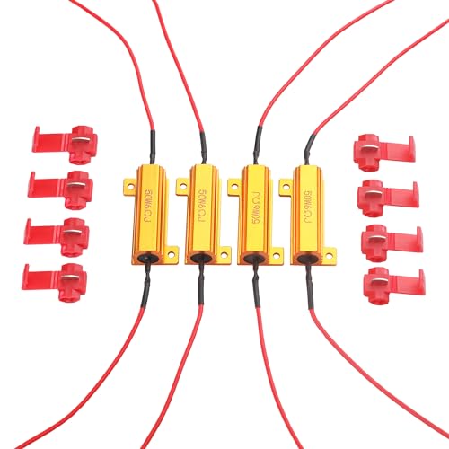 Aaron 4Pcs 50W 6ohm Load Resistors - Fix LED Bulb Fast Hyper Flash Turn Signal Blink Error Code (Resistors get very hot during working) - Image 1