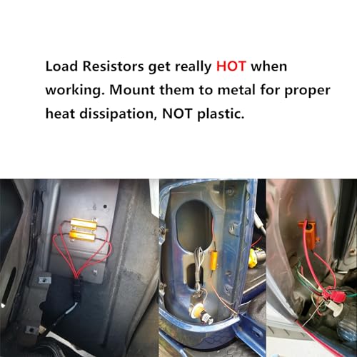 Aaron 4Pcs 50W 6ohm Load Resistors - Fix LED Bulb Fast Hyper Flash Turn Signal Blink Error Code (Resistors get very hot during working) - Image 5