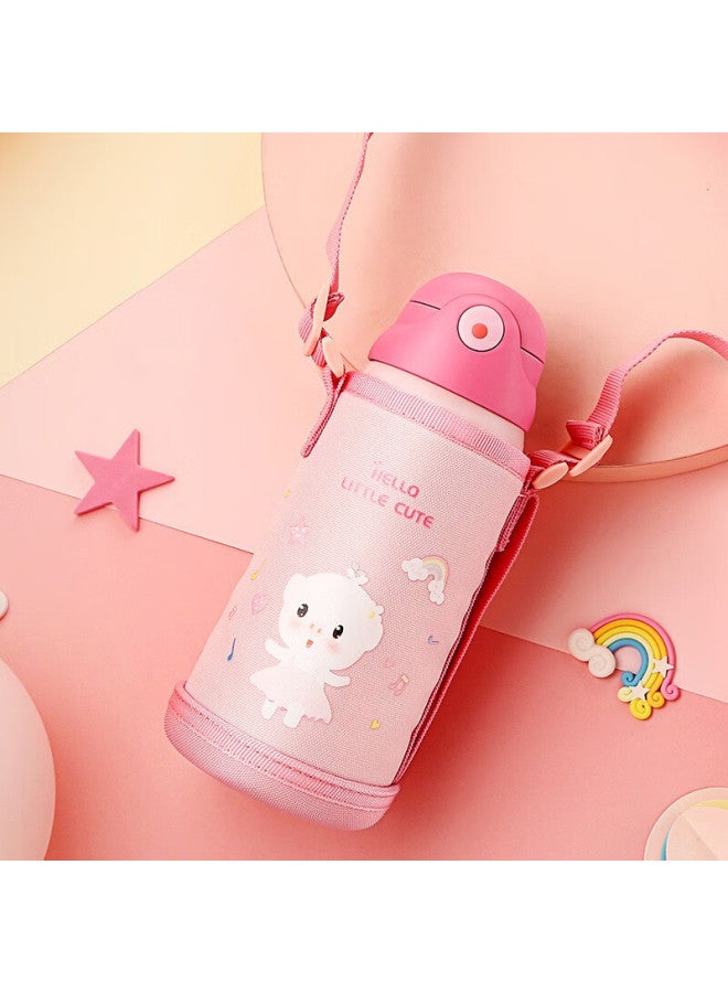 Fga Fuguang Children's Insulated Cup, 316 Stainless Steel, With Straw, Large Capacity Water Bottle, Drinking Cup, Three Lids - Image 2
