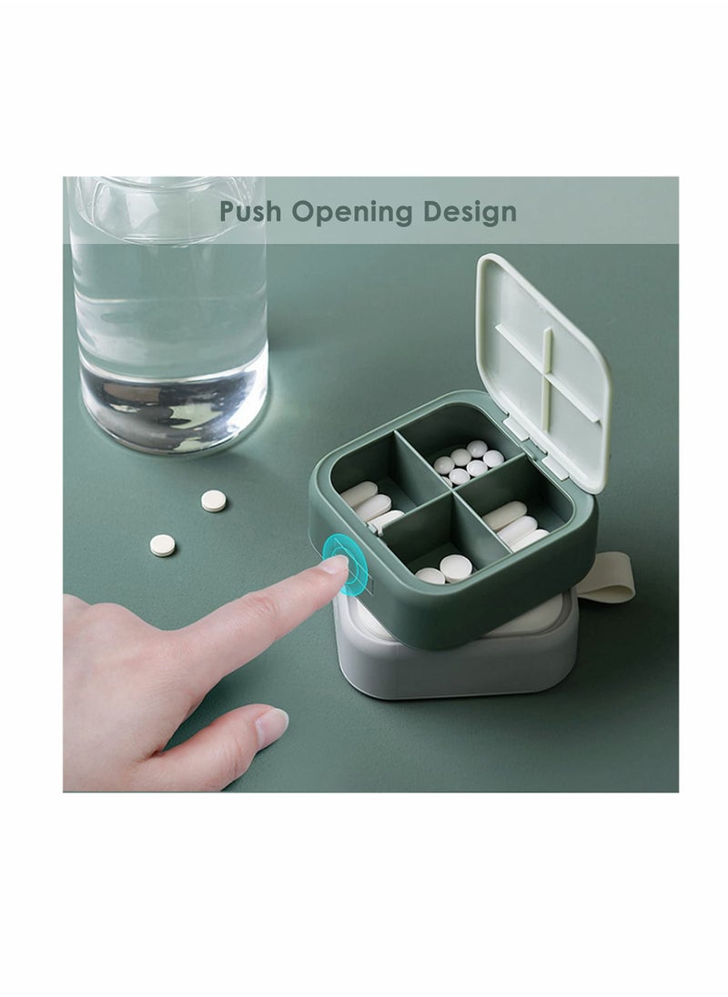KASTWAVE - Small Pill Case Cute Pill Box Travel Daily Pill Organizer Portable Pretty Pill Container for Purse Pocket Compact Medicine Holder for Fish Oils Supplements - Image 1