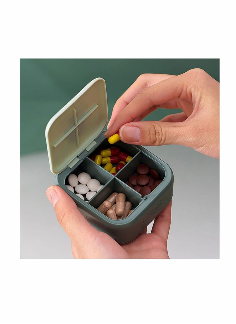KASTWAVE - Small Pill Case Cute Pill Box Travel Daily Pill Organizer Portable Pretty Pill Container for Purse Pocket Compact Medicine Holder for Fish Oils Supplements - Image 1