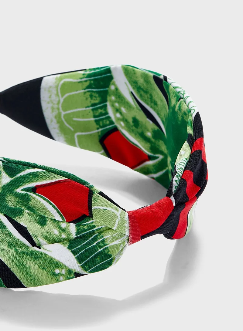 Ginger Tropical Print Knot Headband