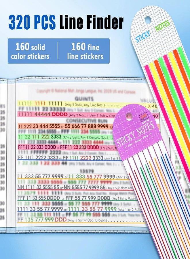 tutata 2026 Mahjong Card Sleeve Set, 4PCS Clear Cover with 320 pcs Mahjong Card Line Finder Highlighter Tape - Fit Large Print Size (6 1/8" x4 3/4") - Image 5
