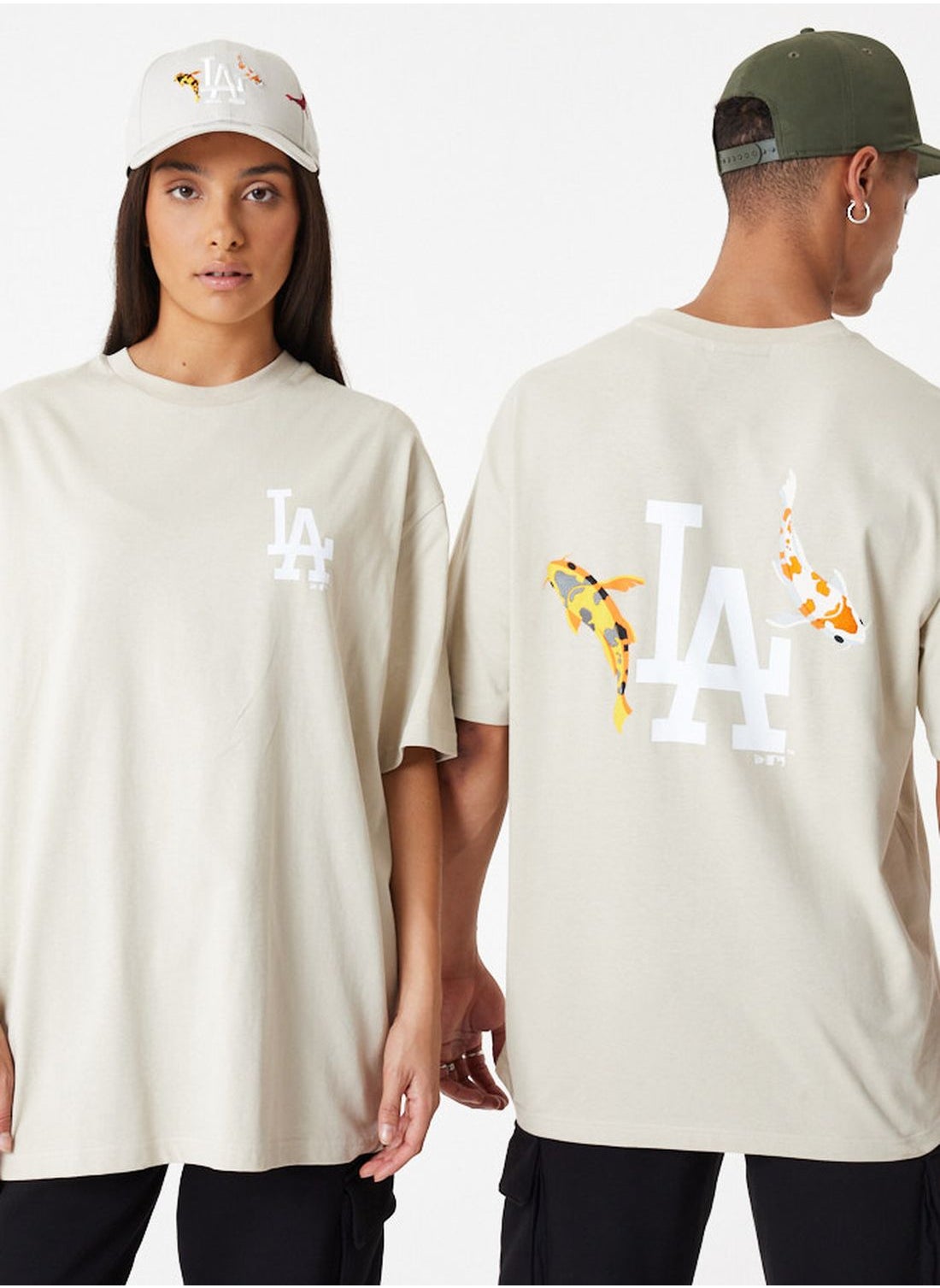 LA Dodgers Logo White Oversized T-Shirt