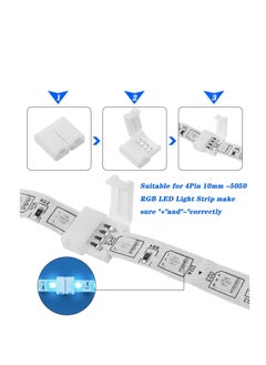 Generic Full Set of 30pcs Azoni RGB LED Strip Connectors 4-Pin Gapless Adapter Connector Compatible with SMD 5050 20, 5L and 5T Connectors 10mm Multicolor  - Image 2