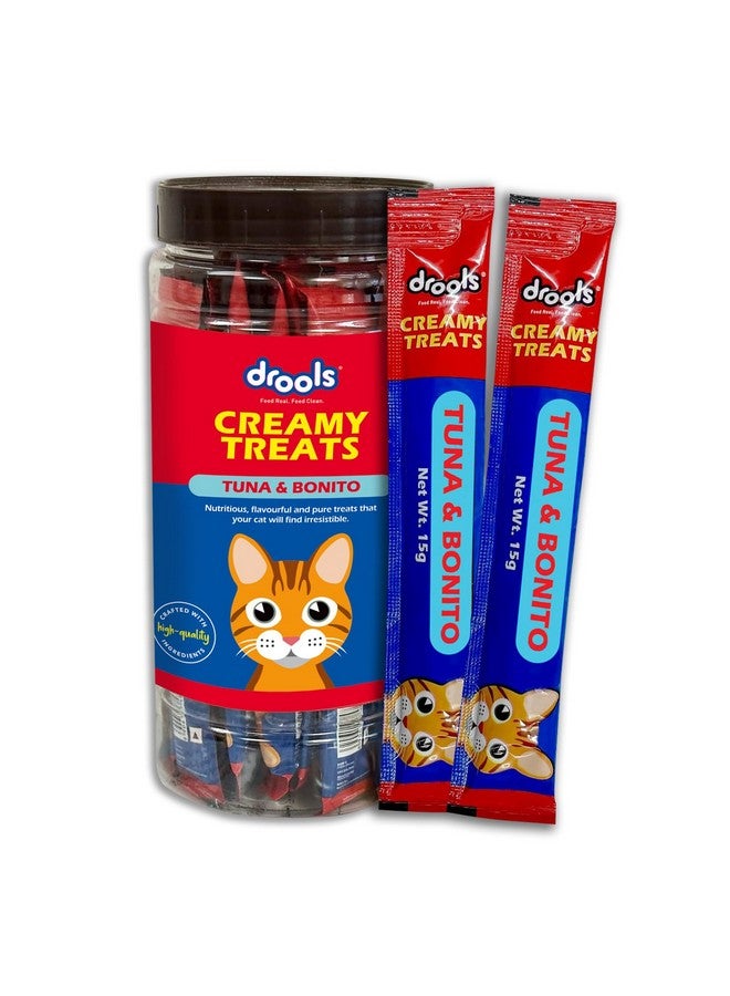 Drools Creamy Lickable Cat Treats Tuna & Bonito 25Pcs, 375G Pack, All Life Stages - Image 1
