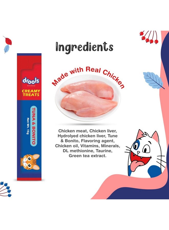 Drools Creamy Lickable Cat Treats Tuna & Bonito 25Pcs, 375G Pack, All Life Stages - Image 4