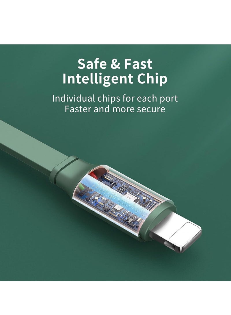Mcdodo 3-in-1 Retractable Multi Charging Cable – 3A USB C Cable for iOS/iPad/Samsung/Tablets (Green) - Image 5