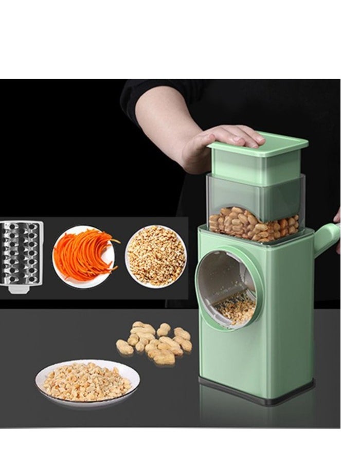 ELTRAZONE Multifunctional Vegetable Cutter Chopper Rotary Cheese Grater 3-in-1 Shredder Slicer Grinder Salad Maker Machine with Stainless Steel Roller Blades for Vegetable Fruit Nut  - Image 4