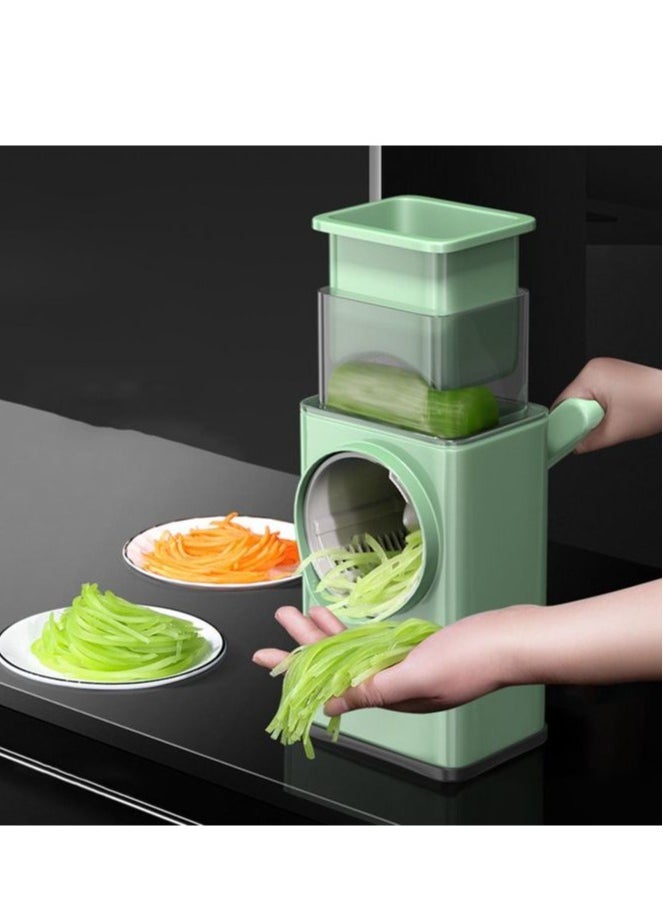 ELTRAZONE Multifunctional Vegetable Cutter Chopper Rotary Cheese Grater 3-in-1 Shredder Slicer Grinder Salad Maker Machine with Stainless Steel Roller Blades for Vegetable Fruit Nut  - Image 3