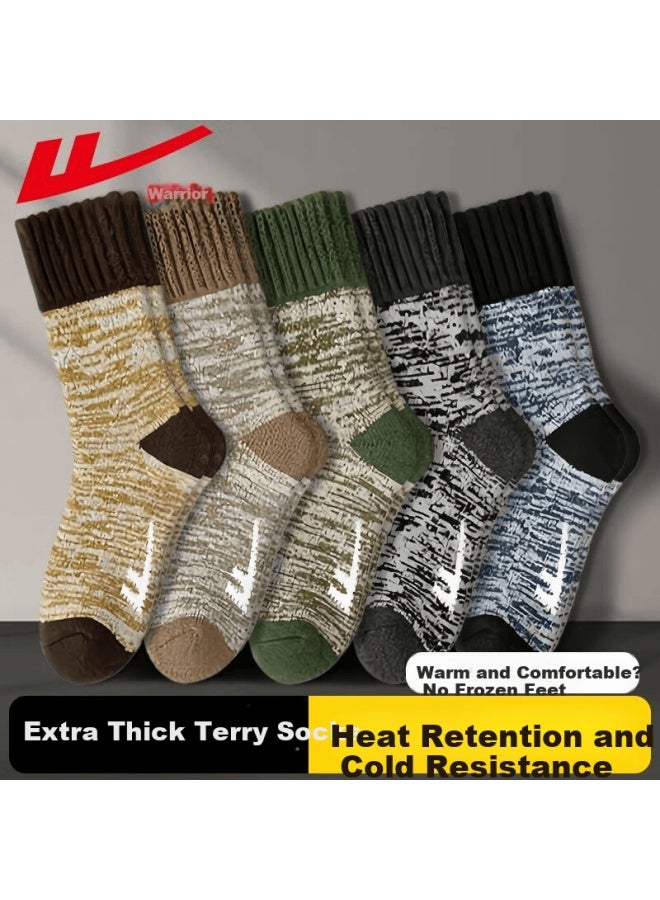 Pull Back Warrior Men's Winter Thickened Thermal Socks Long Tube Terry Socks Autumn And Winter Cold Resistant Warm Socks - Image 3