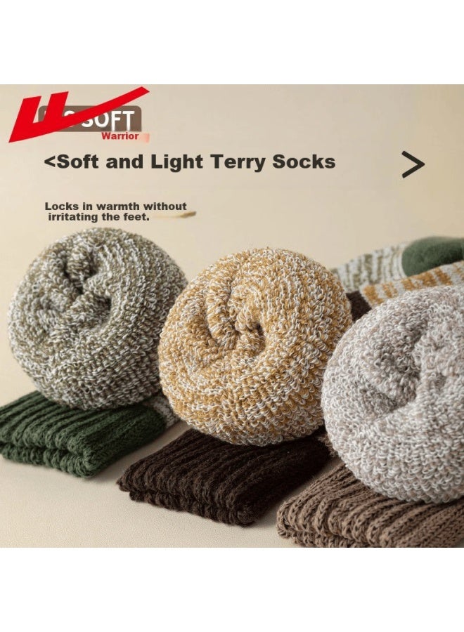 Pull Back Warrior Men's Winter Thickened Thermal Socks Long Tube Terry Socks Autumn And Winter Cold Resistant Warm Socks - Image 4