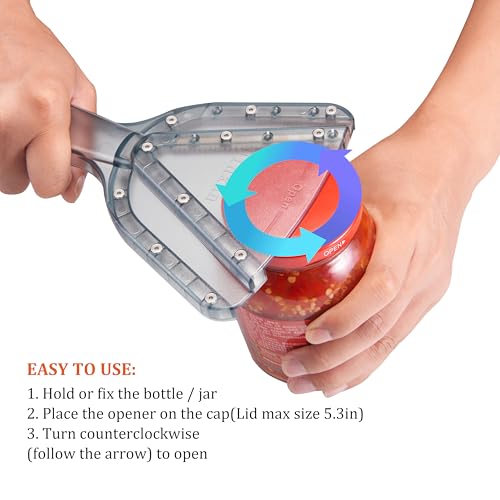 Uinxan Jar Opener for Weak Hand & Seniors with Arthritis,Easy Twist Off Bottle Caps,Patent | Unique Kitchen Gadgets, Christmas Gifts for Elderly/Women/Men (Blue) - Image 4
