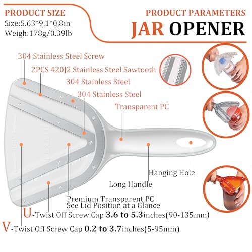 Uinxan Jar Opener for Weak Hand & Seniors with Arthritis,Easy Twist Off Bottle Caps,Patent | Unique Kitchen Gadgets, Christmas Gifts for Elderly/Women/Men (Blue) - Image 2