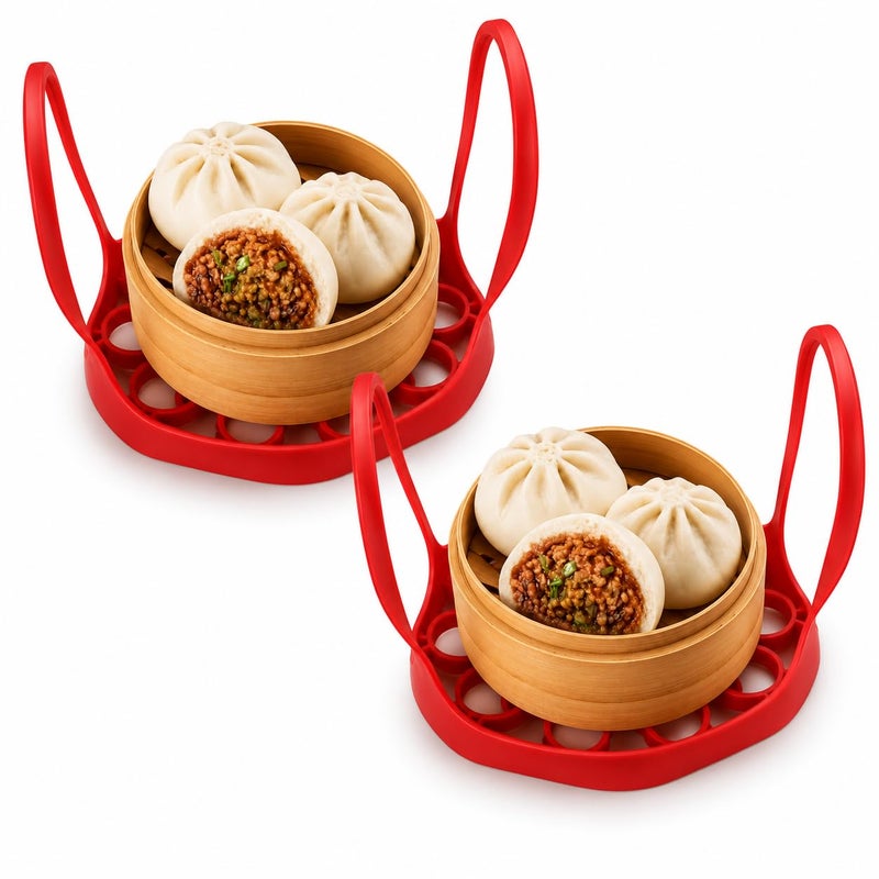 Heat Resistant Silicone Pot Sling for Pressure Cooker, Multipurpose Steamer Rack & Egg Holder for Lifting Hot Bowls, Baking Pans, Steam Trays and Kitchen Cookware Safely (Pack 2pcs)