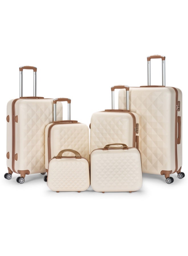 LIMRA Hardside 6 Piece Luggage Trolley Set Beige/Gold - Image 1