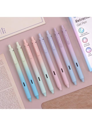 Retractable Gel Ink Pens: 8Ct Black Ink 0.5Mm Fine Point Tip Pen Comfort Grip Smooth Writing With Aesthetic Gradient Color Barrel For Journaling Note Taking Sketching No Bleed & Smear - pzsku/Z3C072D13DA48A4FA3C7DZ/45/_/1735214521/1a6333e2-01d0-4277-b53f-043eda0358fa