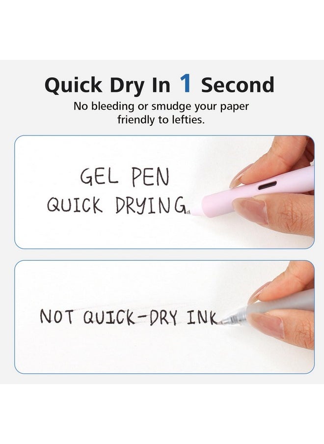 WRITECH Retractable Gel Ink Pens: 8Ct Black Ink 0.5Mm Fine Point Tip Pen Comfort Grip Smooth Writing With Aesthetic Gradient Color Barrel For Journaling Note Taking Sketching No Bleed & Smear  - Image 3