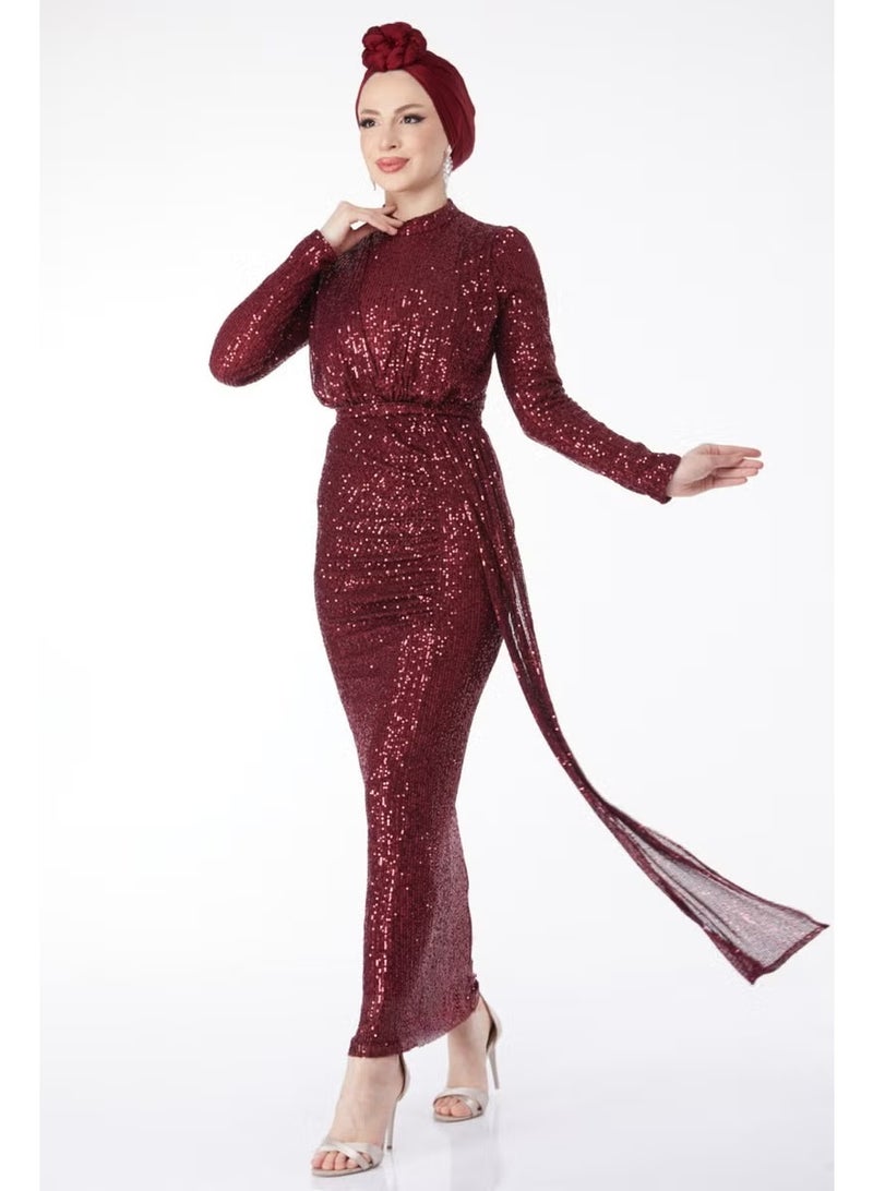 Tofisa 24598-BORDE Double-breasted Sequined Evening Dress - Image 1