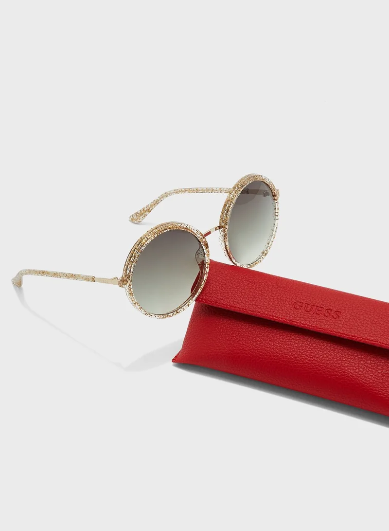 GUESS Injected Round Sunglasses