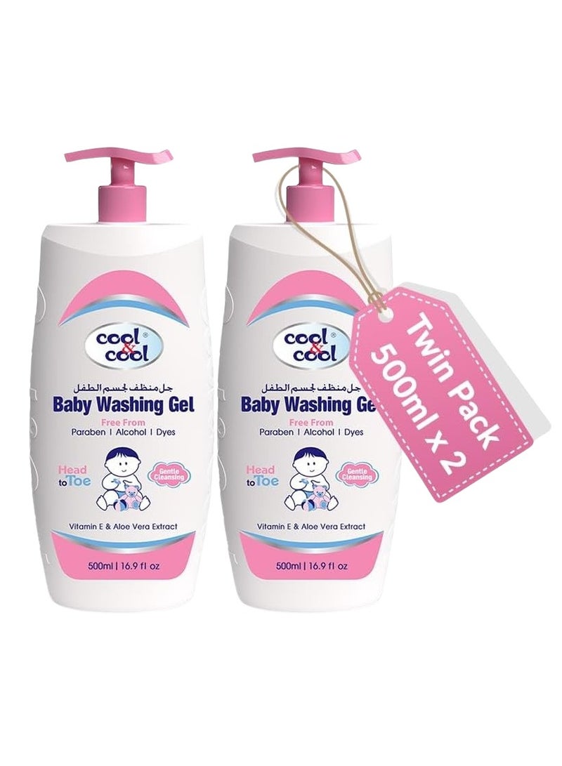 Cool & Cool Baby Washing Gel 2 x 500ml - Image 1