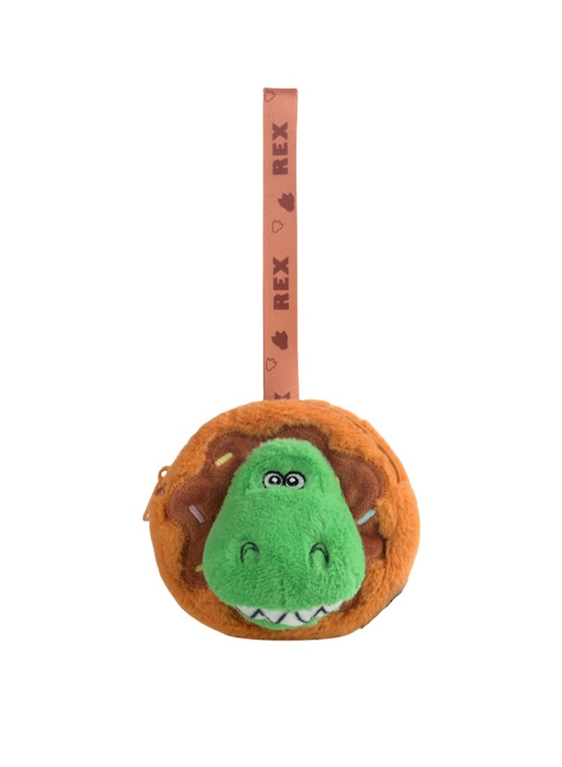 10.5cm Cute Plush Coin Purse, Key Pendant, Bag Pendant Decoration, Suitable For Children'S Toy Gifts (Dinosaur Donut) - Image 1