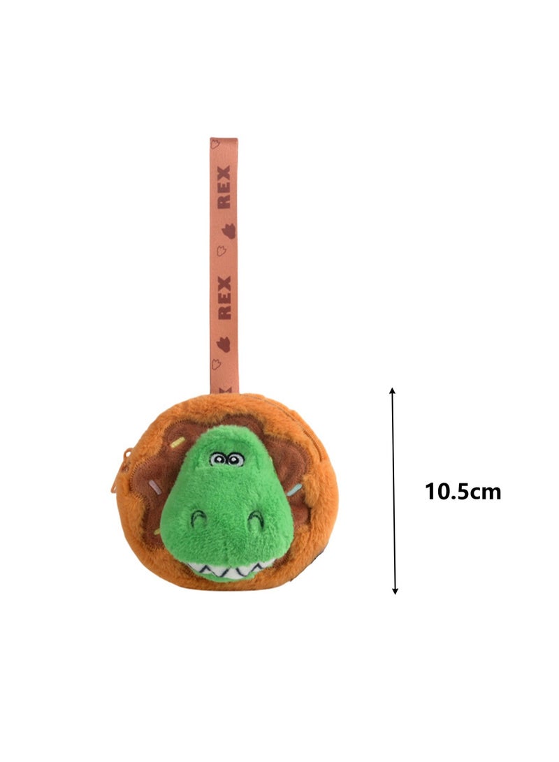 10.5cm Cute Plush Coin Purse, Key Pendant, Bag Pendant Decoration, Suitable For Children'S Toy Gifts (Dinosaur Donut) - Image 2