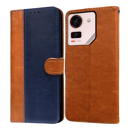 Casotec Flip Cover Back Case for Ai+ Pulse 4G | Premium Leather Finish | Inbuilt Pockets & Stand | Flip Cover Back Case for Ai+ Pulse 4G (CamelBlue) - Image 1