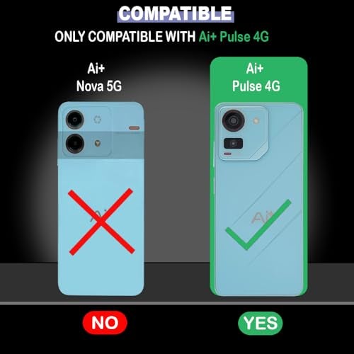 Casotec Flip Cover Back Case for Ai+ Pulse 4G | Premium Leather Finish | Inbuilt Pockets & Stand | Flip Cover Back Case for Ai+ Pulse 4G (CamelBlue) - Image 2