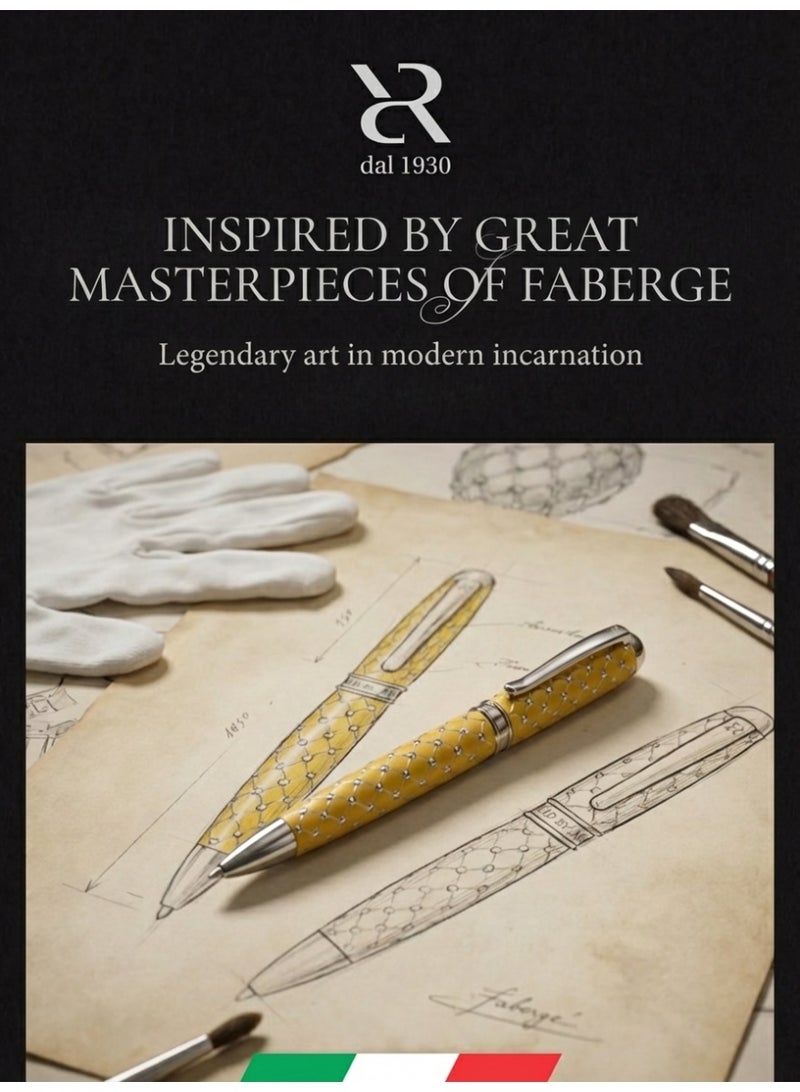 أنكورا رابيد فابر "كروم" – قلم جاف فاخر مستوحى من روائع فابرجيه | مصنوع يدويًا في إيطاليا (فابر "كروم – أصفر") - Image 5