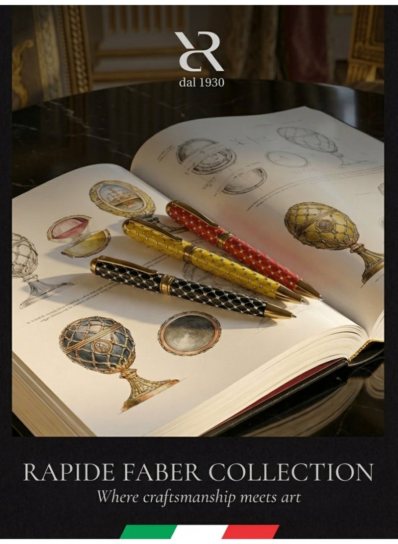 أنكورا رابيد فابر "كروم" – قلم جاف فاخر مستوحى من روائع فابرجيه | مصنوع يدويًا في إيطاليا (فابر "كروم – أصفر") - Image 4