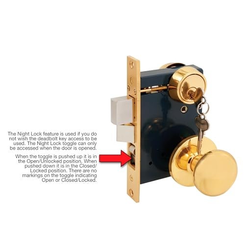 SEGAL Prime-Line SE 27580 2-1/2 in. Backset, Entrance Mortise Lockset, Wrought Solid Brass, Right Handed (Single Pack) - Image 5