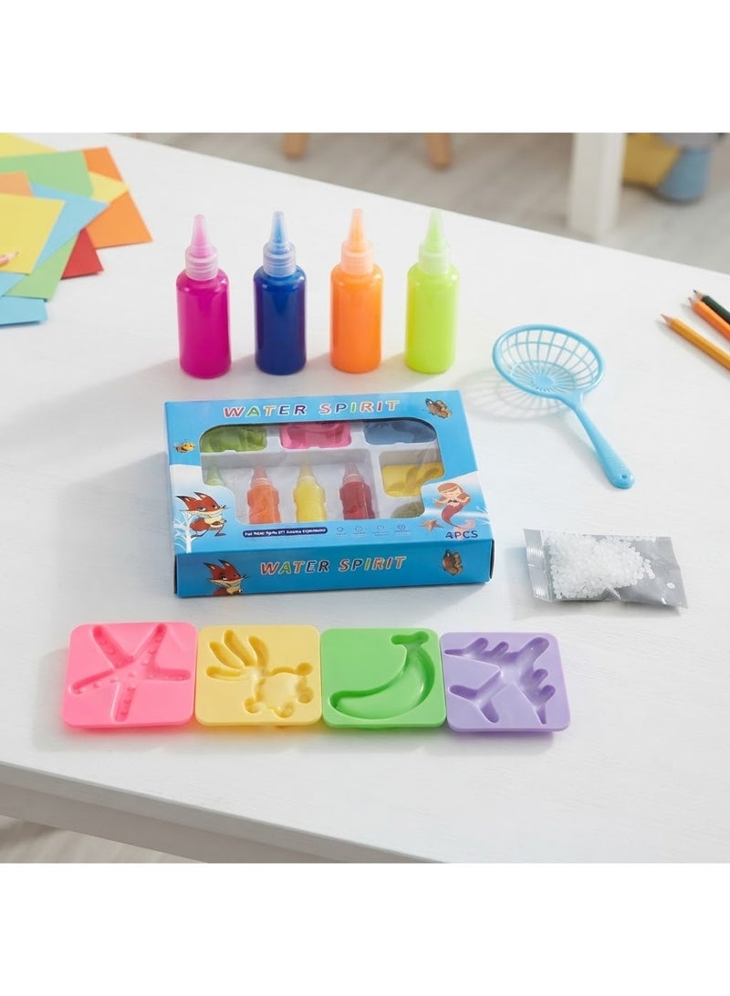 StarKids A comprehensive set of scientific and artistic experiments featuring four bottles of liquid for creating gel shapes and magical aquatic creatures in an interactive way; specially designed to develop children's creative skills, boost their imagination, and provide hours of fun, educational play at home. - Image 1