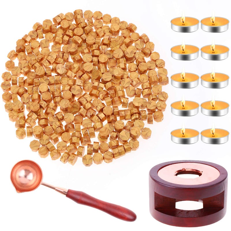 PAXCOO Sealing Wax, Paxcoo 312pcs Sealing Wax Kit with Wax Seal Beads, Wax Seal Warmer, Wax Spoon and Tealight Candles for Wax Stamp Letter Sealing - Image 1