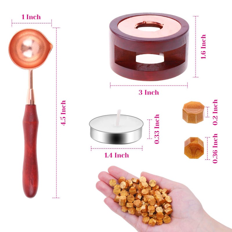 PAXCOO Sealing Wax, Paxcoo 312pcs Sealing Wax Kit with Wax Seal Beads, Wax Seal Warmer, Wax Spoon and Tealight Candles for Wax Stamp Letter Sealing - Image 4