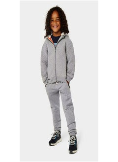 Grey Quilted Panel Joggers